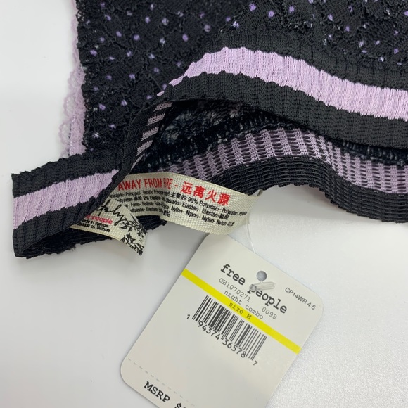 Free People Intimately NWT Black Purple Lace - Picture 4 of 5